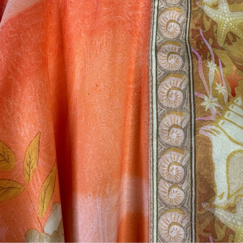 For Love Bell Mermaid Kimono Robe Small Coral Boho Maxi Cover Up - Picture 4 of 15